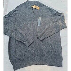 NWT The Foundry Pullover 1/4 Zip Long Sleeve Sweater Men's 3XL Gray PLUS
